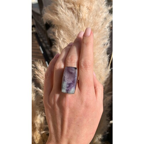 фото Кольцо true stones, флюорит, размер 18, зеленый, фиолетовый