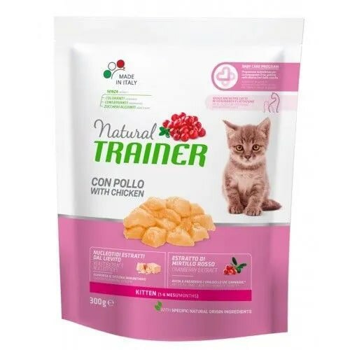 Trainer Natural 0,3кг Корм сухой для котят от 1 до 6 месяцев с мясом курицы, экстрактом из клюквы и нуклеотидами дрожжевого экстракта