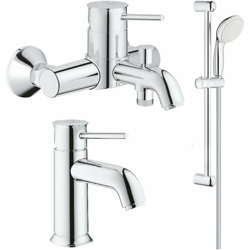 Комплект смесителей Grohe BauClassic 32865000 + 23162000 + 27924001 комплект смесителей grohe bauclassic 32867000 23162000 27924001