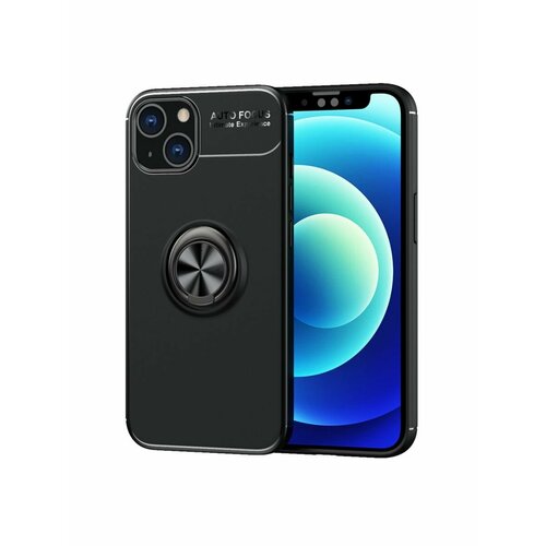 Brodef Revolve Силиконовый чехол с кольцом для iPhone 13 mini Черный brodef revolve силиконовый чехол с кольцом для realme c31 черный