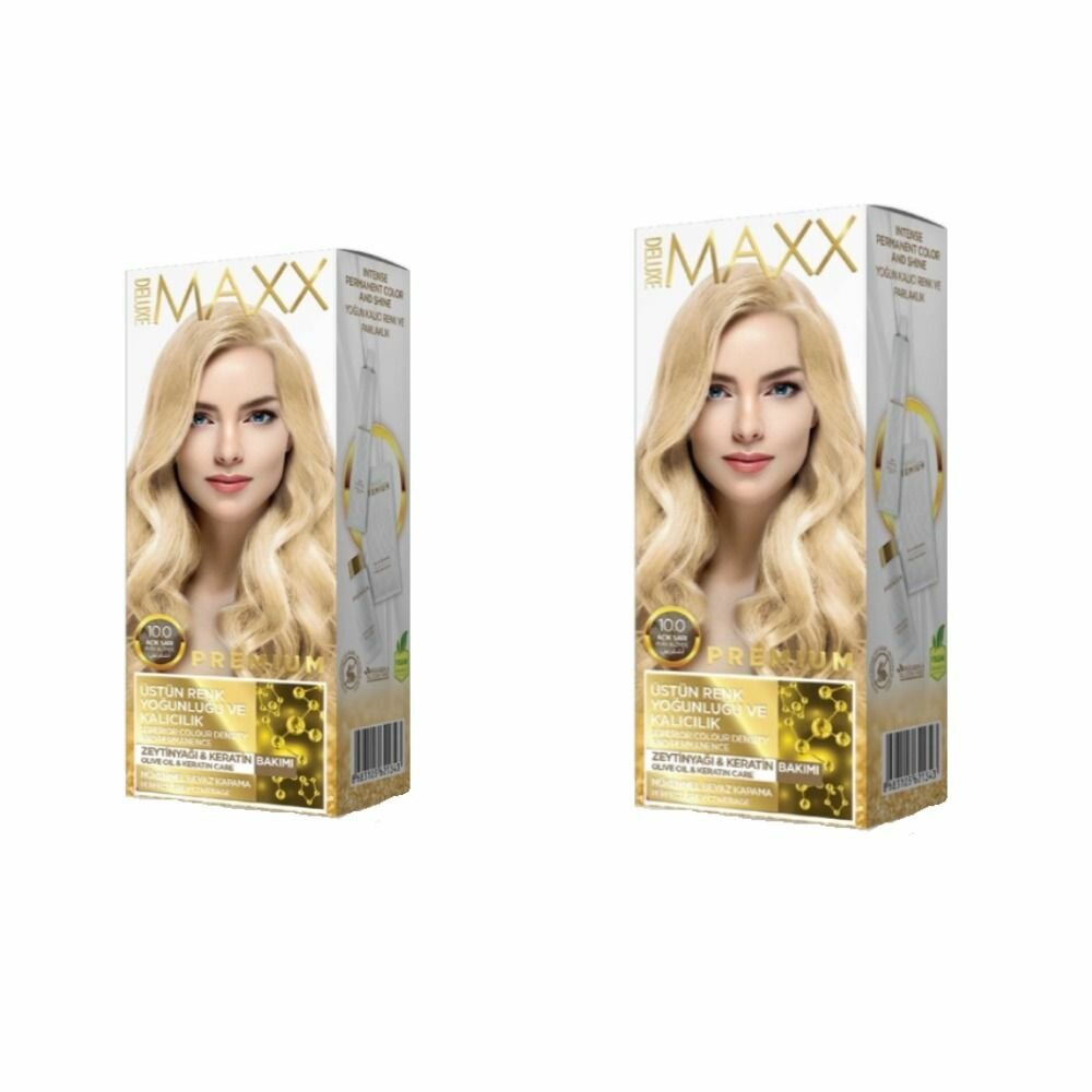 MAXX DELUXE Краска для волос Premium, тон 10.0 Светлый Блонд, 110 г, 2 уп