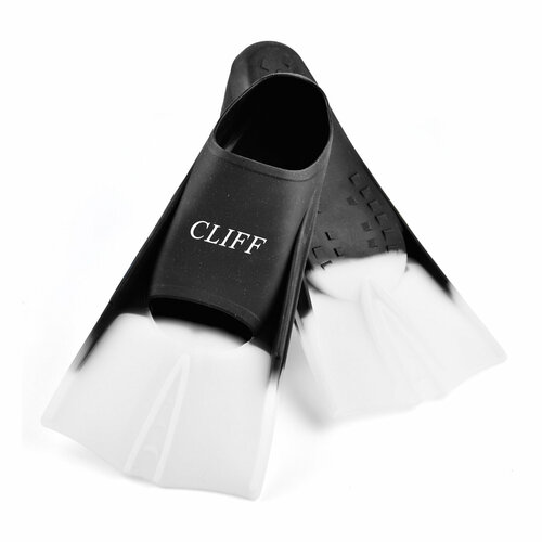 Ласты для бассейна CLIFF р.39-41, BF11 чёрно-белые ласты тренировочные резиновые р р xl синий