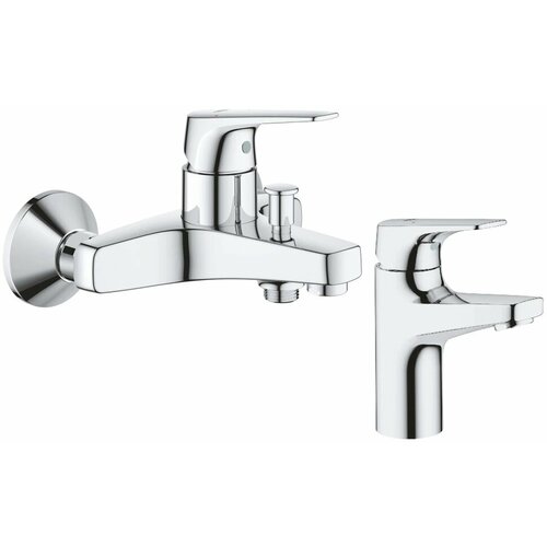 Комплект смесителей Grohe BauFlow 23601000 + 23752000 комплект смесителей для ванной grohe bauflow хром