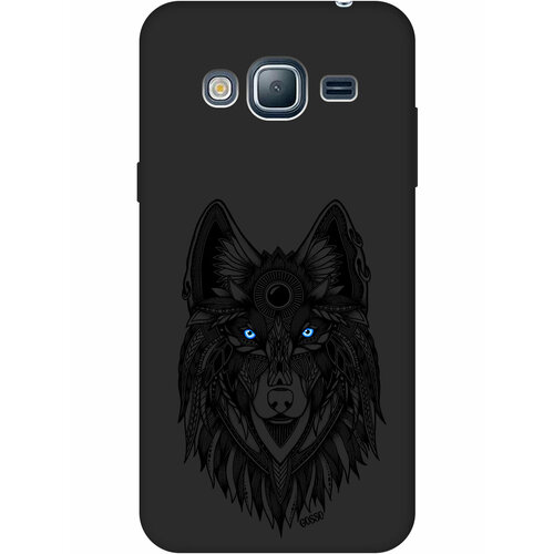 Матовый Soft Touch силиконовый чехол на Samsung Galaxy J3 (2016), Самсунг Джей 3 2016 с 3D принтом Grand Wolf черный чехол книжка на samsung galaxy j3 2016 самсунг джей 3 2016 с 3d принтом grand wolf черный