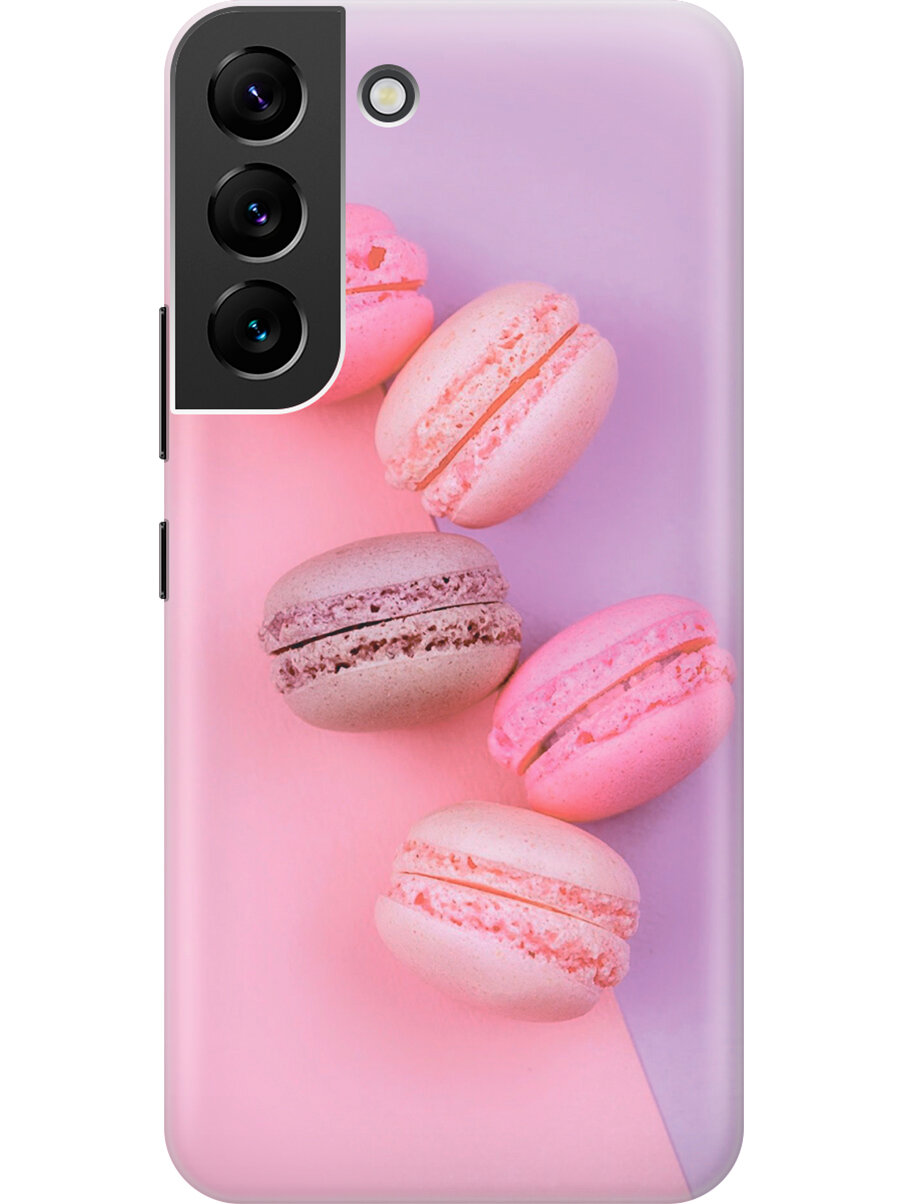 Силиконовый чехол на Samsung Galaxy S22, Самсунг С22 с принтом "Розовые макаруны"