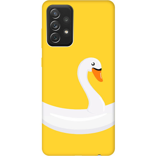 Силиконовый чехол на Samsung Galaxy A72, Самсунг А72 Silky Touch Premium с принтом Swan Swim Ring желтый силиконовый чехол на samsung galaxy a13 5g самсунг а13 silky touch premium с принтом swan swim ring голубой