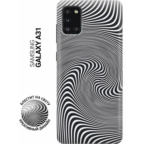 Силиконовый чехол на Samsung Galaxy A31, Самсунг А31 с эффектом блеска Черно-белая иллюзия силиконовый чехол на samsung galaxy s9 самсунг с9 с эффектом блеска черно белая иллюзия