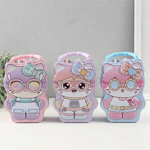 SUI Копилка металл с замочком Модная кошечка микс 7х11х16 см 977₽