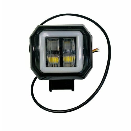 Фара светодиодная FLAT LINE 2 диода CREE 12/24V 30W с ходовыми огнями 74х80мм