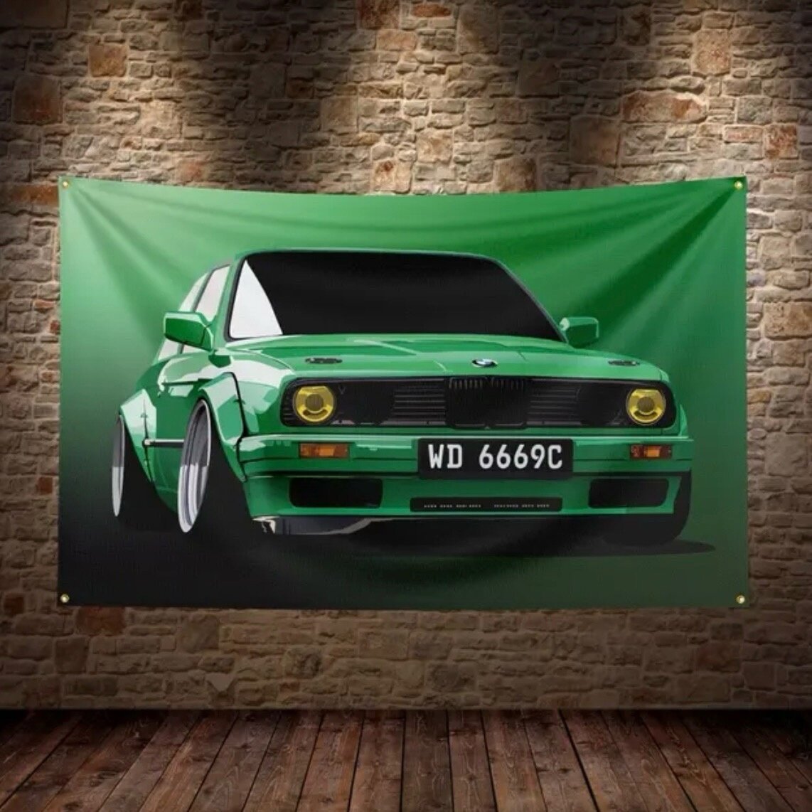 Флаг плакат баннер JDM BMW E30 БМВ Е30 3 series серия