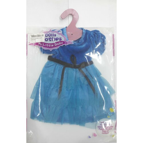 Одежда для кукол : платье (синий цвет) 25см*13 см