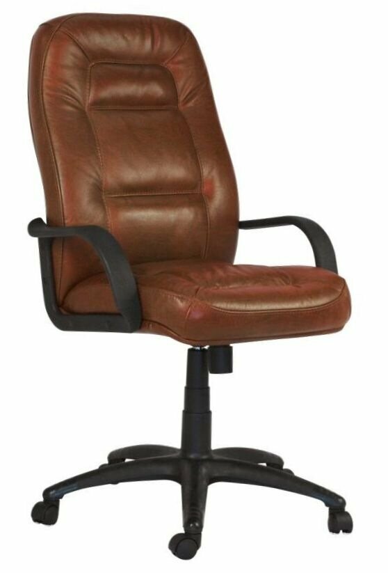 Компьютерное кресло Ника PL офисное, обивка: натуральная кожа, цвет: коричневый