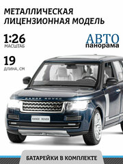 Машинка металлическая Автопанорама 1:26 Range Rover, синий металлик, свободный ход колес, открываются двери