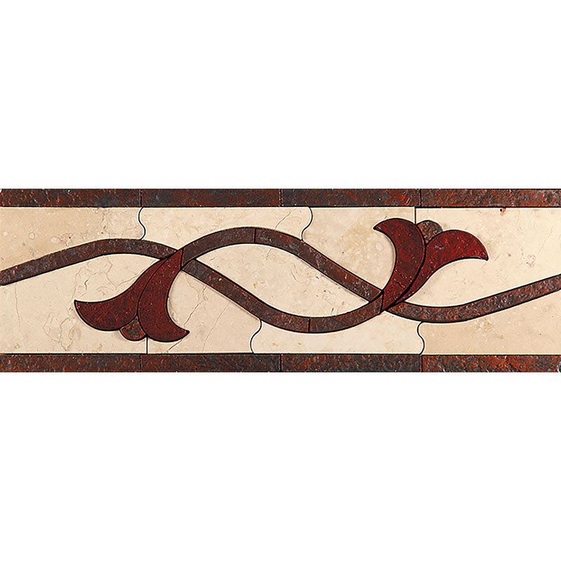 фото Итальянская мозаика Бордюр мрамор Skalini LI-3 бежевый