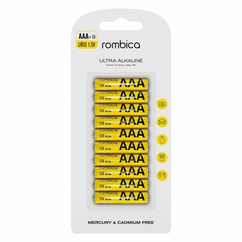 Батарея Rombica Alkaline Battery AAA, 10 шт maxell alkaline battery lr1130