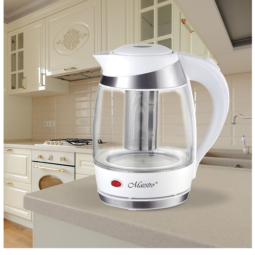 Электрический чайник Maestro MR-065-WHITE белый стекло 18 литра 348900₽