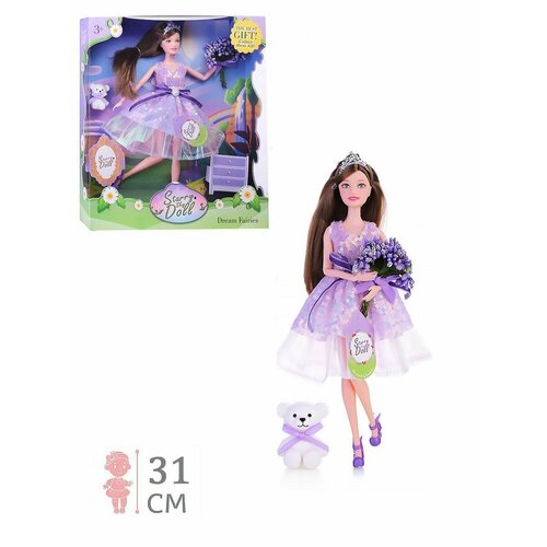 Кукла с мишкой и букетом Цветочная Фея 31см SK017