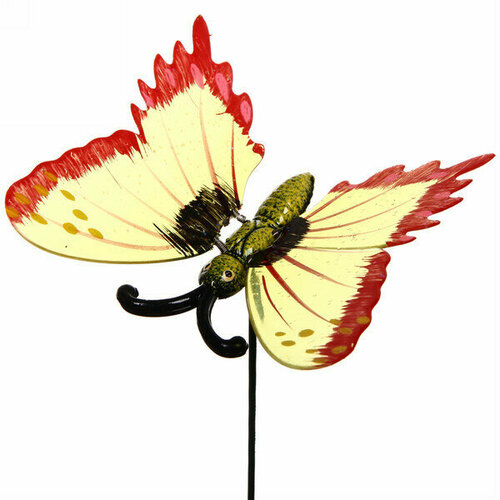 Фигура на спице «Бабочка блестящая» 13*60см для отпугивания птиц