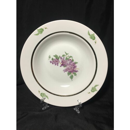 Фарфоровая суповая тарелка Сирень