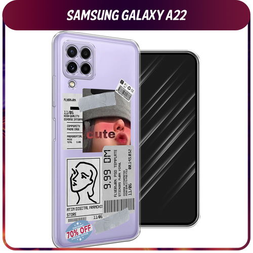 Силиконовый чехол на Samsung Galaxy A22 / Самсунг Галакси А22 Cute girl collage, прозрачный