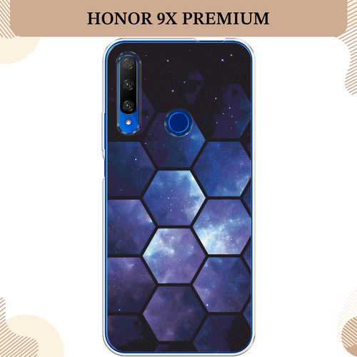 Силиконовый чехол Соты космос на Honor 9X Premium / Хонор 9X Премиум силиконовый чехол на honor 9x хонор 9x фон соты красные