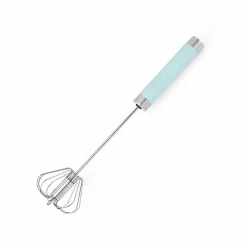 Венчик для взбивания ручной нажимной, 25 см, голубой