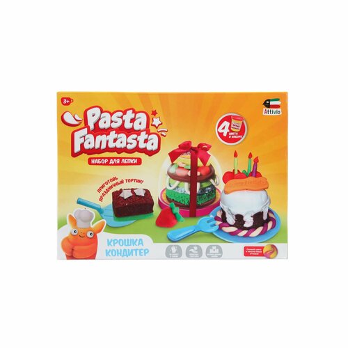Набор для лепки Attivio Тортик FS-DM01 набор для лепки on time праздничный торт тесто 6 цветов 260 г пластиковый торт 22 аксессуара 45090