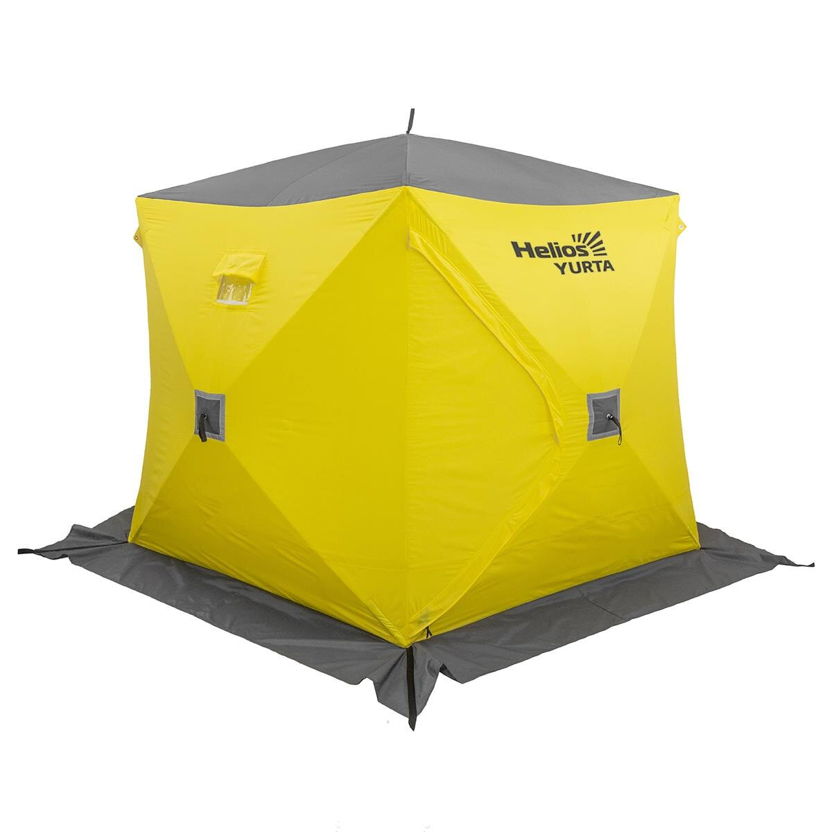 Палатка зимняя утепленная Helios юрта Premium желтый/серый HS-WSCI-P-YG