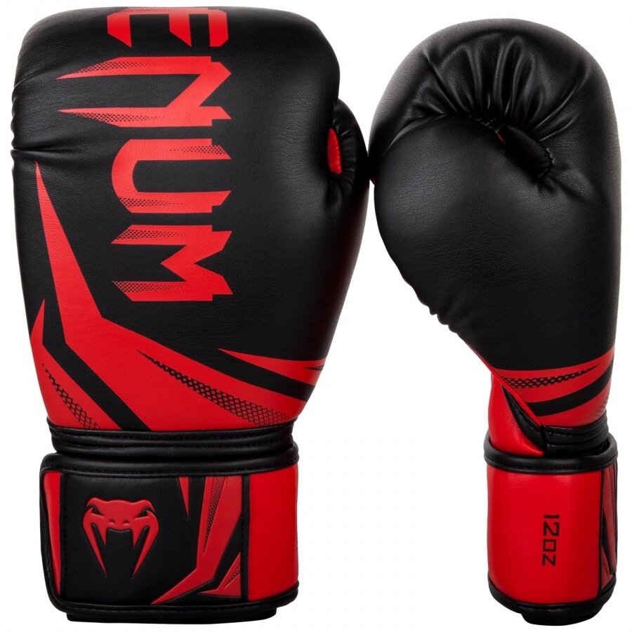 Боксерские перчатки тренировочные Venum Challenger 3.0 - Black/Red (14 oz)