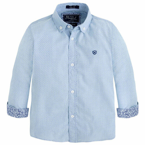 Рубашка Mayoral, размер 104, голубой рубашка mayoral размер 104 голубой