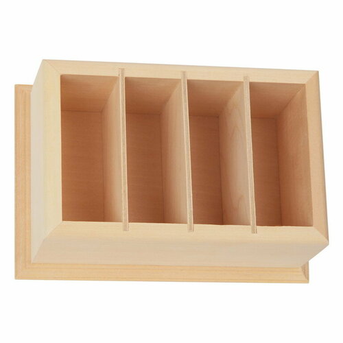 Лоток для сотовых телефонов 19*13*8 на 4 ячейки (декупаж, роспись, выжигание)