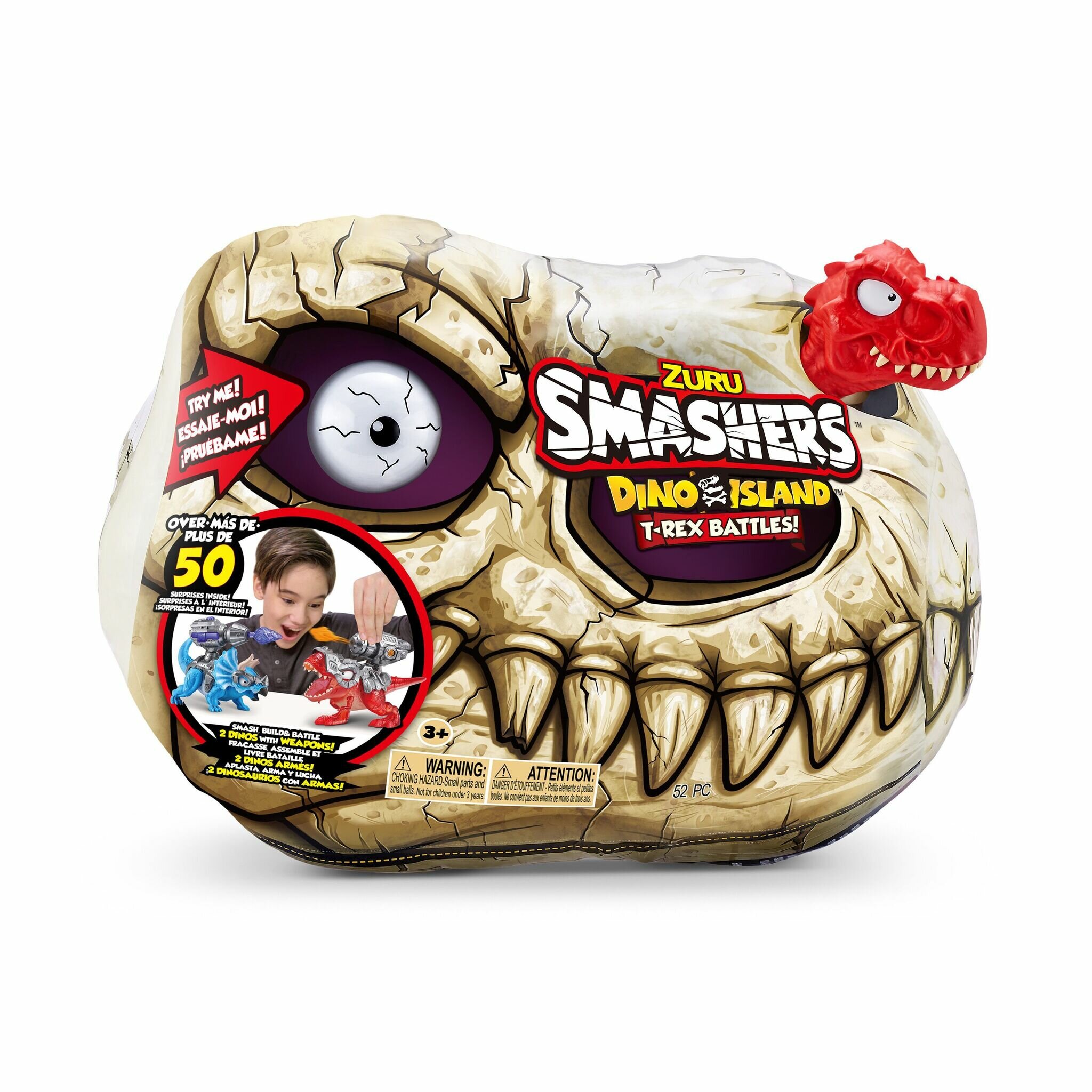 Игровой набор ZURU SMASHERS Битва динозавров в ассортименте, игрушки для мальчиков, 3+, 74102