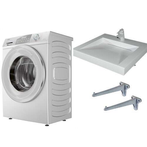 Стиральная машина с паром Haier HW60-BP10929B с раковиной Берта 55 над стиральной машиной 5285000₽