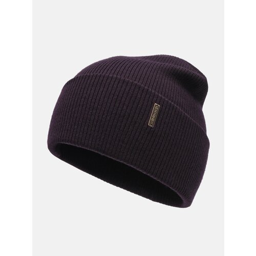 шапка бини korkki капучино Шапка бини КАЛЯЕВ, размер 54, фиолетовый