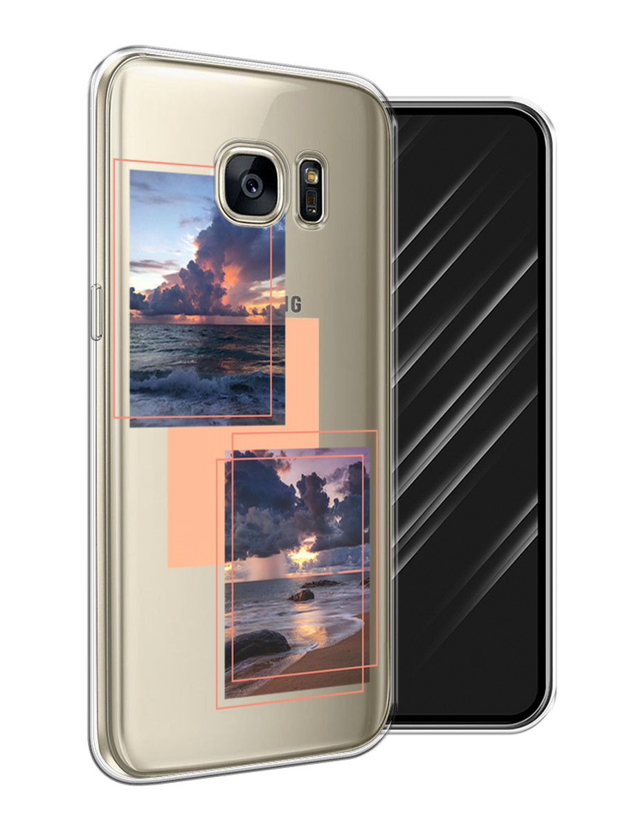 Силиконовый чехол на Samsung Galaxy S7 / Самсунг Галакси S7 "Sky collage", прозрачный