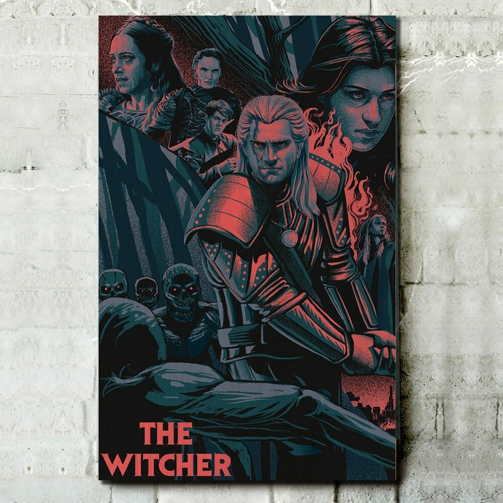 Картина интерьерная на дереве сериал Ведьмак (Witcher, Генри Кавилл) - 13664 В