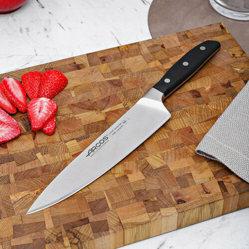 Набор ножей Шеф-нож Arcos Manhattan, 35.3x7x3 см, лезвие: 21 см, серебристый/черный - фото №13