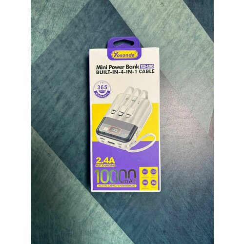 Повербанк со шнурами 4 в 1 с быстрой зарядкой 10000 mAh 350000₽