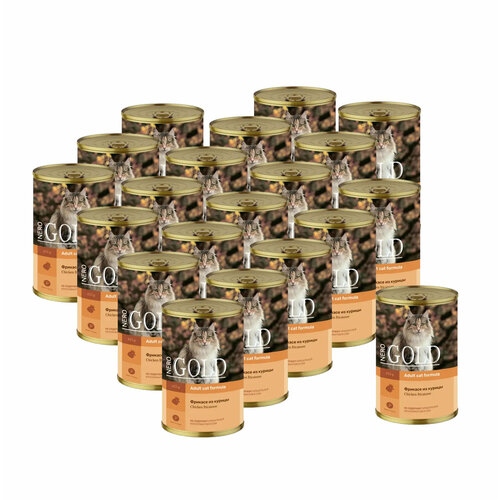 Nero Gold консервы для кошек с фрикасе из курицы, кусочки в желе - 415 г х 20 шт. nero gold консервы консервы для кошек фрикасе из курицы 69фо31 0 415 кг 43624 10 шт