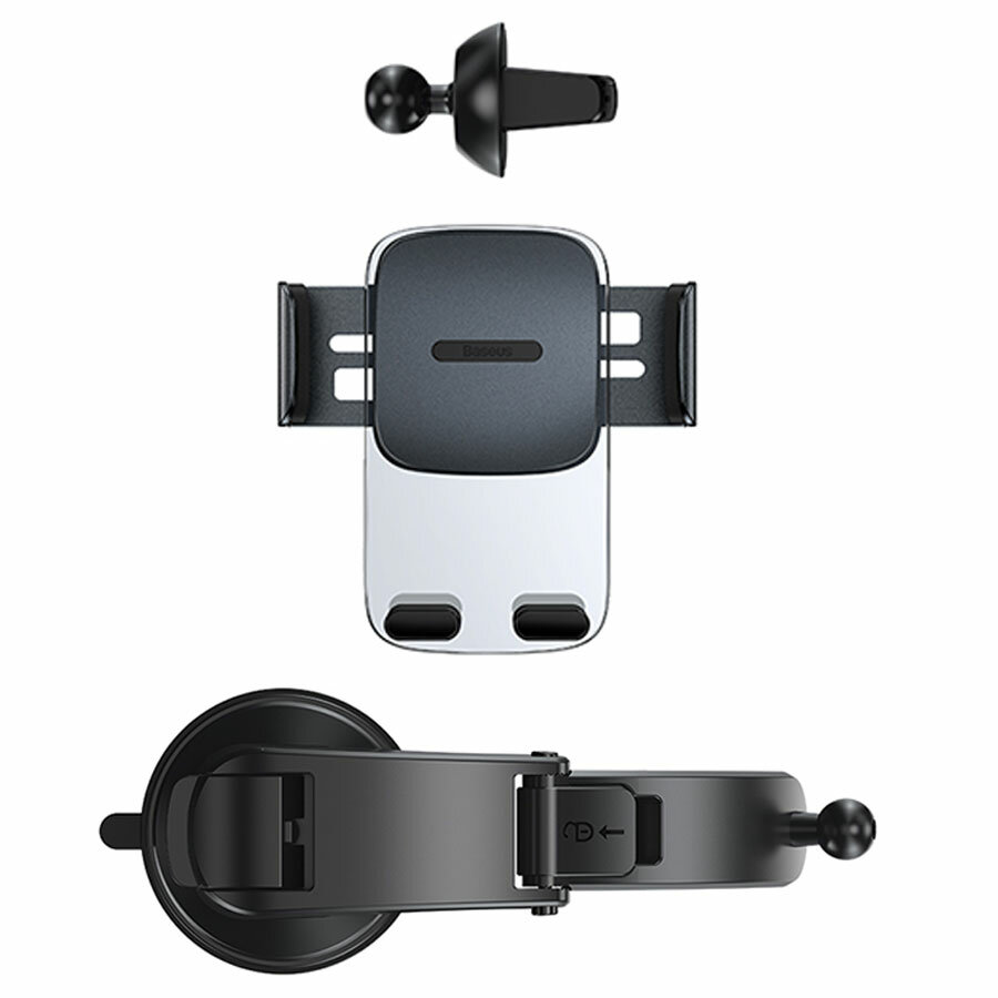 Держатель для телефона Baseus Easy Control Clamp Car Mount Holder Black (SUYK000001) - фото №7