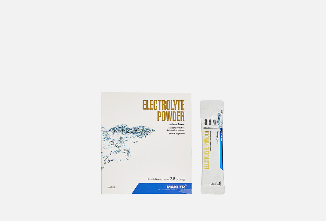 Электролиты MAXLER, Electrolyte Powder, Кальций, Магний, в саше 15мл