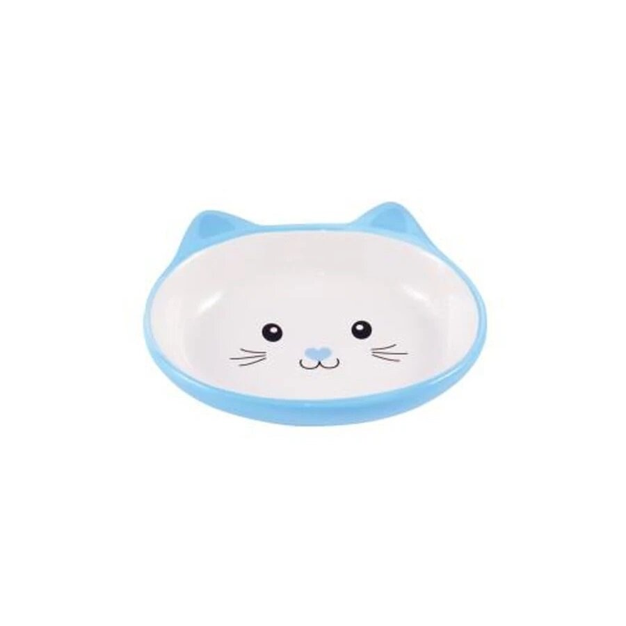 Миска для кошек Mr.Kranch Мордочка кошки голубая керамическая 160 мл