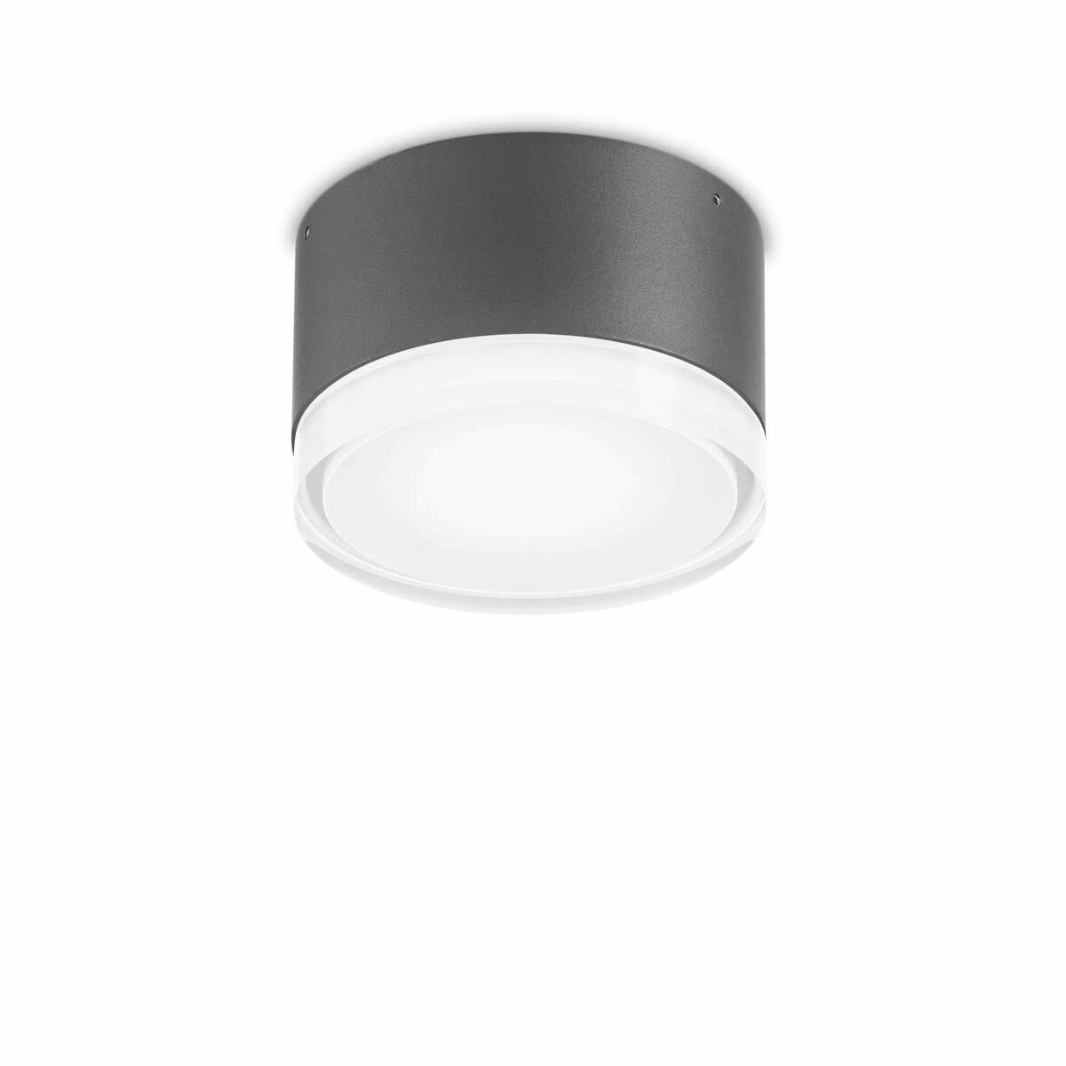 Светильник настенно-потолочный уличный ideal lux Urano PL1 Small D12 макс.15Вт IP44 GX53 230В Антрацит Алюминий/Акрил Без лампы 168111.