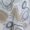 Фото #1 Скатерть-клеенка столовая, ткань с ПВХ покрытием 137х110 см, принт- круги на бежевом фоне