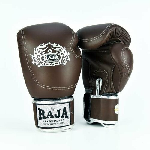 Перчатки боксерские Raja Boxing Double Line, 16 OZ, коричневый