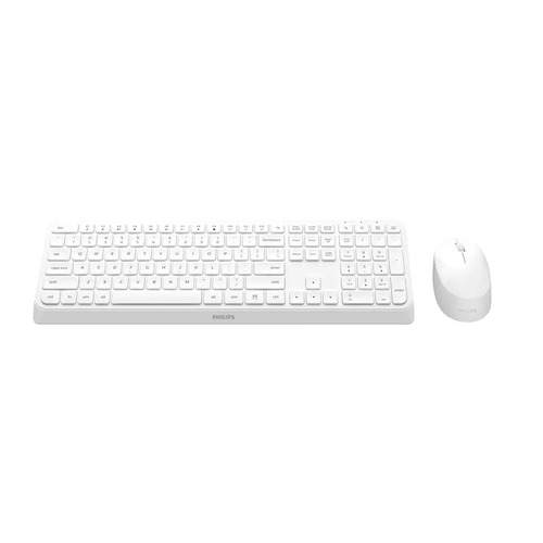 Клавиатура и мышь Philips Беспроводной Комплект SPT6307W, 2.4GHz, 3 кнопки 1600dpi, русская заводская раскладка, белый