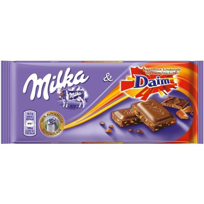 Milka Daim плитка шоколада милка с соленой карамелью 100 гр