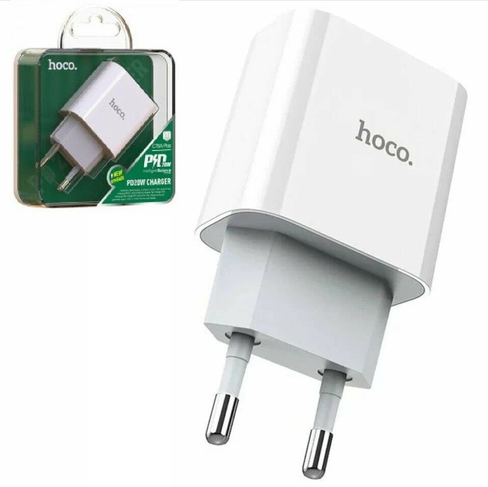 Сетевое зарядное устройство Hoco C76A Plus PD20W, выход Type-C, белый
