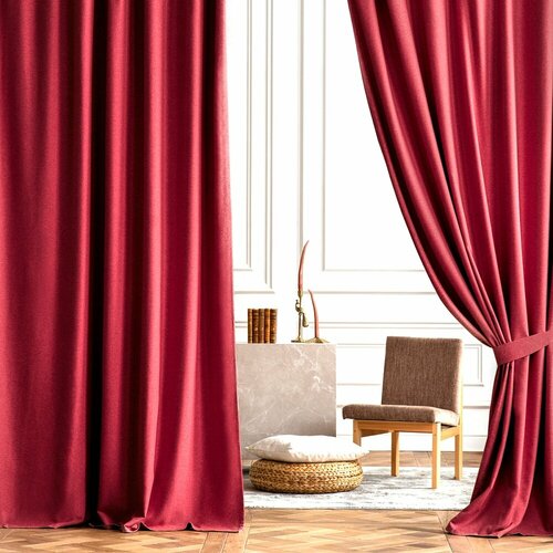 Ткань портьерная Софт велюр Бордо Темно Красный. отрез 3,8 метра, Турция.