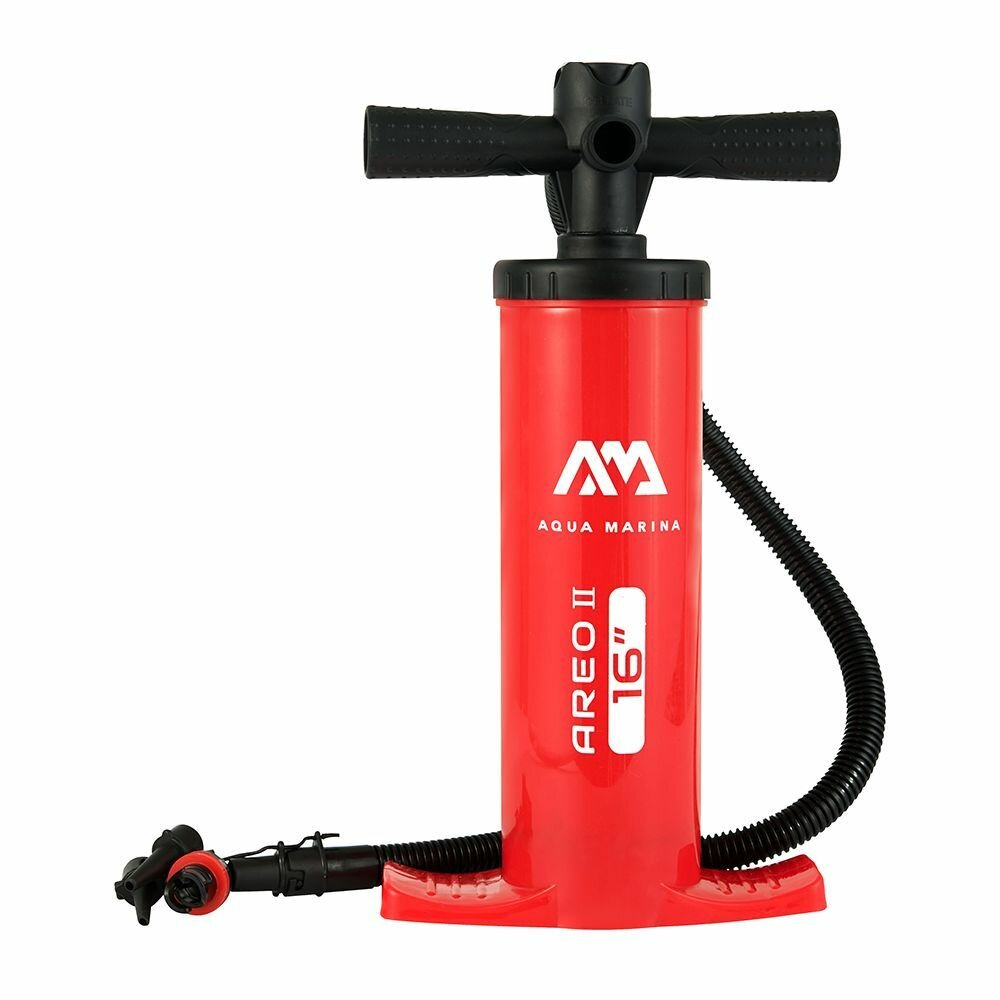 Насос ручной Aqua Marina AREO II 16" Hand Pump объем 2x1400 см3, для каяков и байдарок давление 14,5 PSI, длина шланга 120 см (B0303628